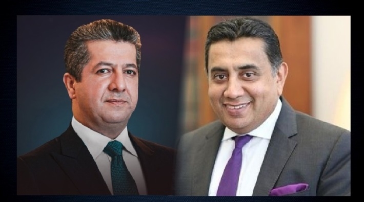 مسرور بارزاني ووزير الدولة البريطاني لشؤون الشرق الأوسط يبحثان الهجوم الإيراني الأخير على إقليم كوردستان