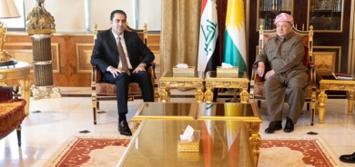 سەرۆك بارزانی پێشوازی لە جێگری یەكەمی سەرۆكی ئەنجوومەنی نوێنەرانی عێراق دەكات