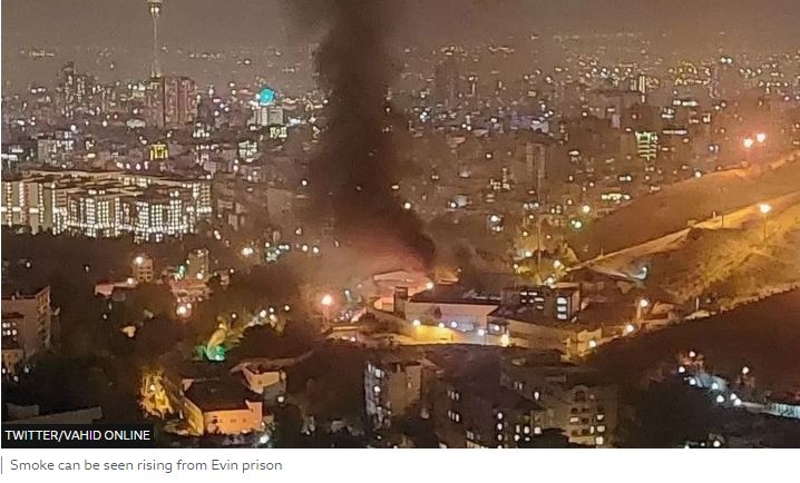 Evin prison fire: Gun shots and sirens heard at Iran's notorious detention centre