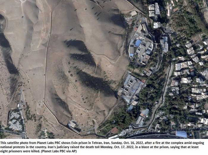 Satellite photos show damage at Iran prison amid protests