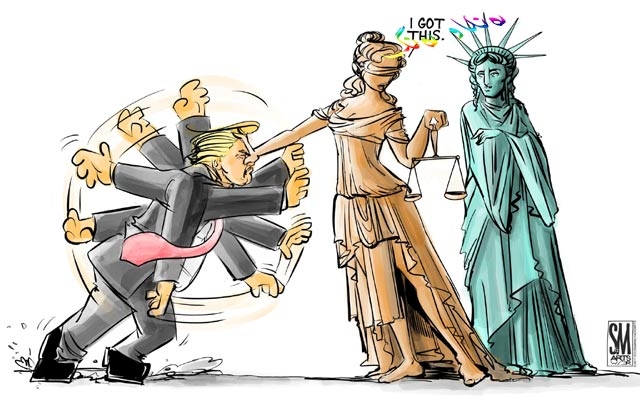 كاریكاتێرباس لە وەرگرتنی سەربەخۆیی و دادپەروەریی نێوان