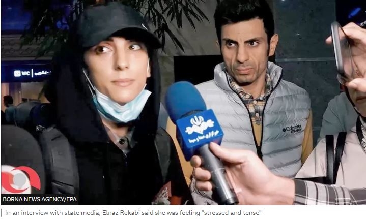 Elnaz Rekabi: Crowd greet Iranian climber who broke hijab rule on return