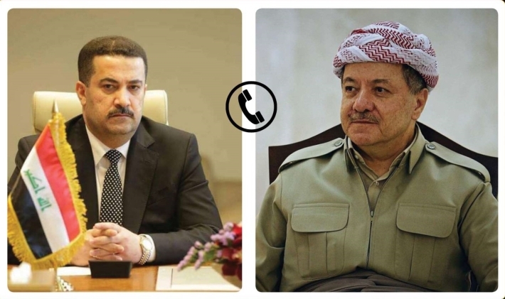 الرئيس بارزاني يؤكد دعمه للسوداني ويشدد على أهمية التنسيق بين الجانبين