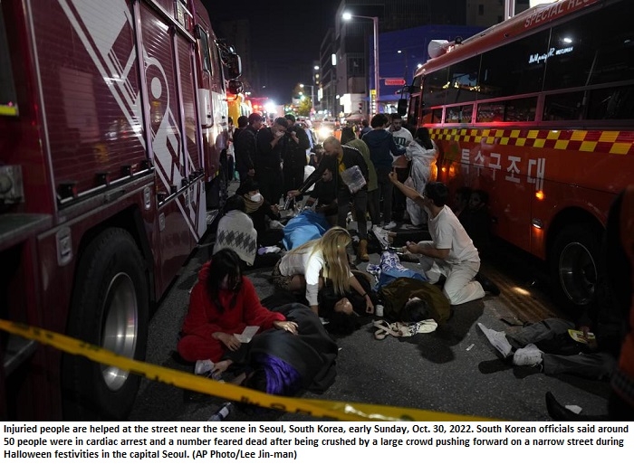 S. Korea in shock, grief as 151 die in Halloween crowd surge