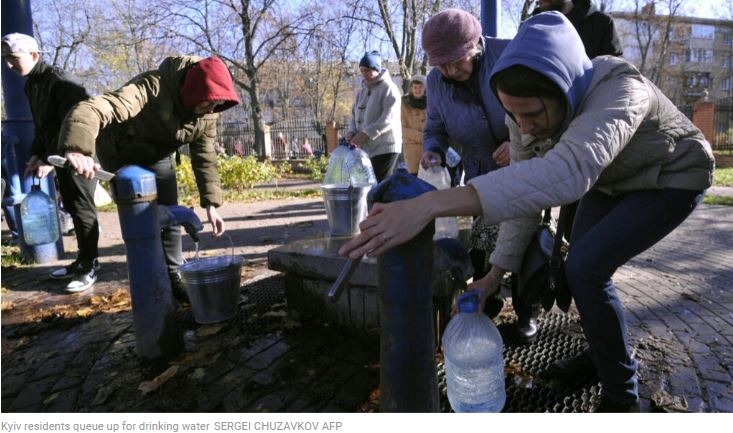 Kyiv residents 'get by' after Russian strikes cut water and power