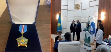 Rewşenbîrê Kurd xelata taybet a Serokê Qazaxistanê wergirt