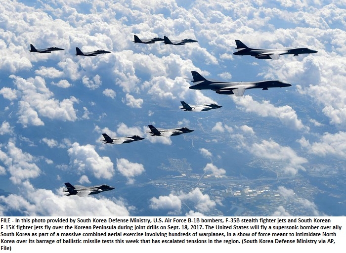 N. Korea fires more missiles as US flies bombers over South