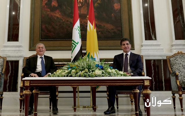 سه‌رۆكى هه‌رێمى كوردستان له‌گه‌ڵ سه‌رۆكى كۆمارى عێراق كۆبووه‌وه‌