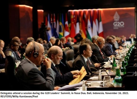 G20 summit deplores war in Ukraine 'in strongest terms'