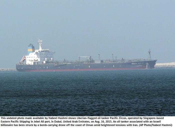 Official says oil tanker hit by bomb-carrying drone off Oman