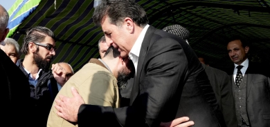 President Nechirvan Barzani attends the funeral of victims of Thursday’s gas explosion incident in Sulaymaniyah