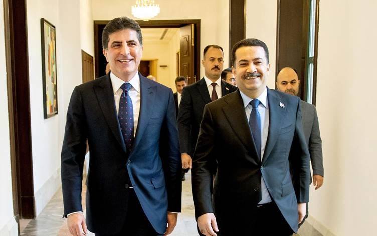 الموازنة والمادة 140 ضمن مباحثات نيجيرفان بارزاني مع محمد شياع السوداني