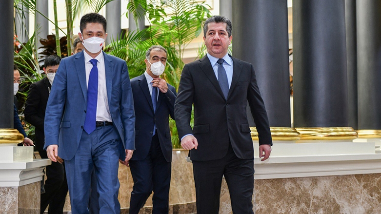 رئيس حكومة إقليم كوردستان يستقبل السفير الصيني لدى بغداد