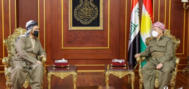 سەرۆک بارزانی پێشوازی لە ئەمینداری گشتی یەکێتیی جیهانی زانایانی موسڵمان و شاندێکی هاوبەشی زانکۆی گەشەپێدانی مرۆیی و رێکخراوی رابیتەی مرۆیی لە کوردستان دەكات