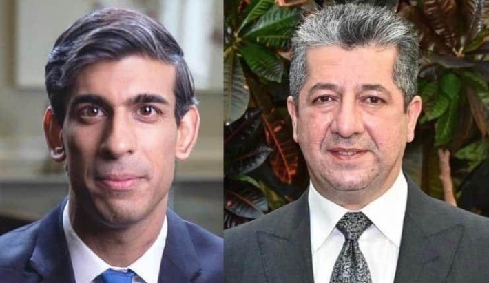 مسرور بارزاني يتلقى رسالة من سوناك: المملكة المتحدة ملتزمة بأمن واستقرار إقليم كوردستان