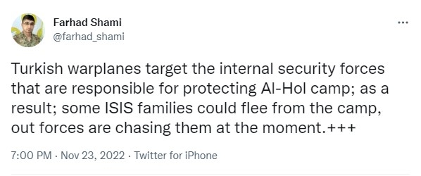 Ferhad Şamî: Niyeta Tirkiyê eşkere bû alîkariya malbatên DIŞI`ê dike