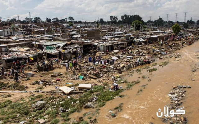 بەهۆی لافاوێکی خێرا لە شاری جۆهانسبێرگ١٤ کەس گیانیان لەدەستدا