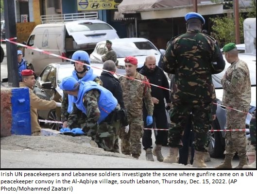 UN peacekeeper killed after attack in southern Lebanon