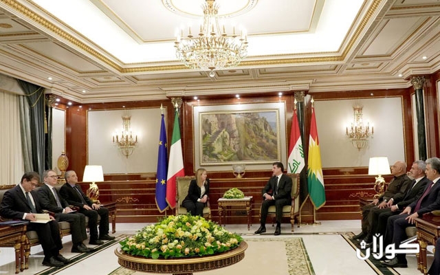 سه‌رۆك وه‌زيران ميلۆنى، سه‌رۆك نێچيرڤان بارزانى بانگهێشتى ڕۆما ده‌كات