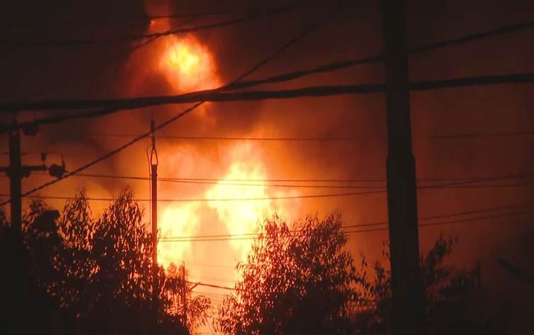 حريق بمصفى الكوير في أربيل