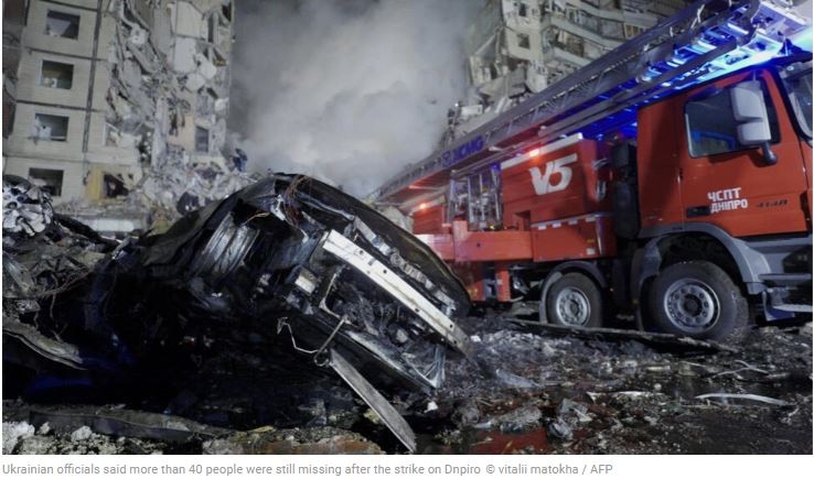 Ukraine puts Dnipro toll at 21 after wave of Russian strikes