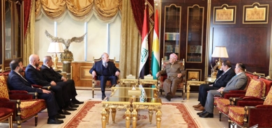 سەرۆک بارزانی پێشوازی لە سەرۆکی بەرەی ڕزگاری و گەشەپێدان دەکات