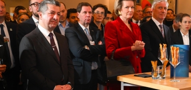 Mesrûr Barzanî pêşhatên li Kurdistanê ligel Şah û Şahjina Belcîkayê gotûbêj dike