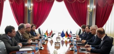 Serok Barzanî li gel şandeke hevbeş ya Almanî û Fransî civiya