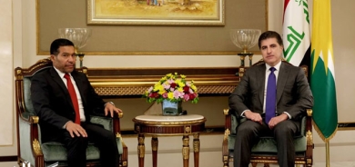 سەرۆك نێچیرڤان بارزانی پێشوازى له‌ شێخ جەمال ئه‌لزاری كرد