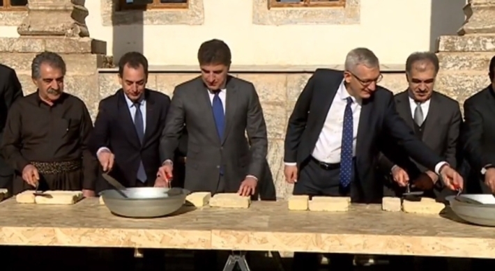 نيجيرفان بارزاني يضع حجر الأساس للمعهد الثقافي الفرنسي - الألماني المشترك في قلعة أربيل