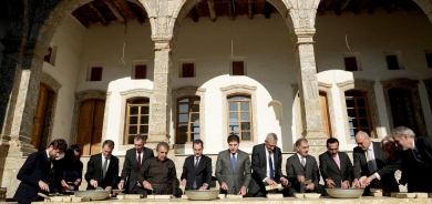 President Nechirvan Barzani lays the foundation stone of a French-German cultural institute