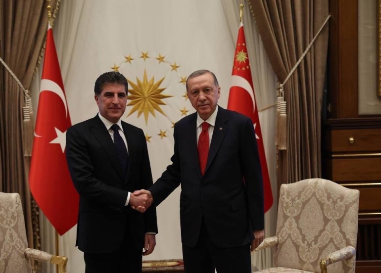 سه‌رۆك نێچيرڤان بارزانى له‌گه‌ڵ سه‌رۆك ئه‌ردۆغان كۆبووه‌وه