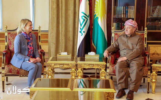 سەرۆک بارزانی پێشوازی لە کونسوڵی تازەی بریتانیا لە ھەولێر دەکات