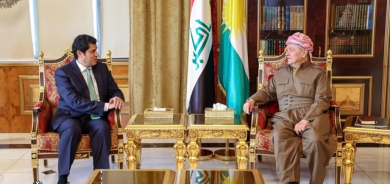 سەرۆک بارزانی پێشوازی لە کونسوڵی کوەیت لە هەولێر دەکات