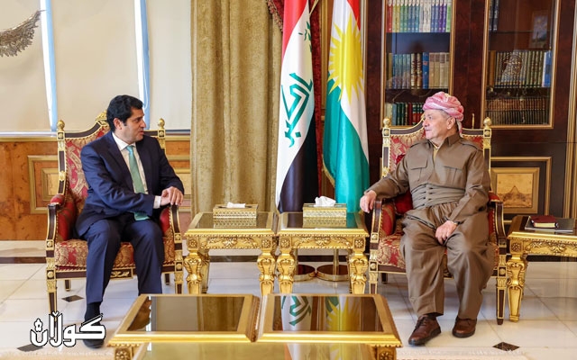 سەرۆک بارزانی پێشوازی لە کونسوڵی کوەیت لە هەولێر دەکات