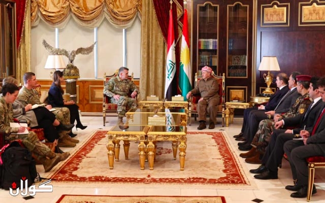 سەرۆک بارزانی پێشوازی لە فەرماندەی هێزەکانی هاوپەیمانان لە عێراق و سووریا کرد