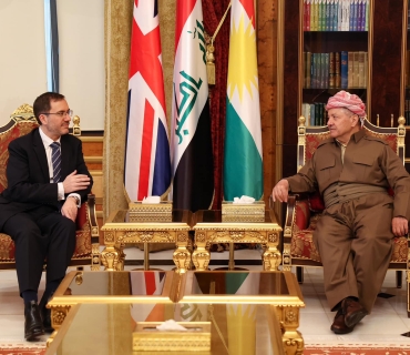 لە سەلاحەددین سەرۆك مەسعود بارزانی پێشوازی لە بەڕێز مایك برایسۆن ڕیچاردسۆن باڵیۆزی بریتانیا لە عێراق كرد.