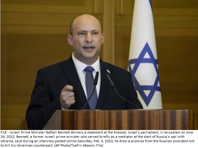 Former Israeli PM: Putin promised not to kill Zelenskyy