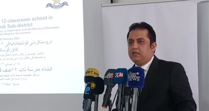 يستفيد منها اللاجئون ايضاً.. تربية كوردستان ومفوضية اللاجئين تفتتحان مدرسة في کەورگوسك