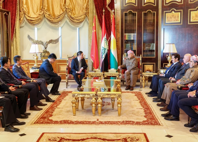 سەرۆک بارزانی پێشوازی لە شاندێکی باڵای حزبی شیوعیی چین دەکات