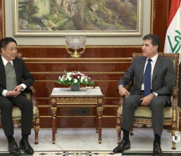 سه‌رۆك نێچيرڤان بارزانى پێشوازى له‌ شاندێكى چينى كرد