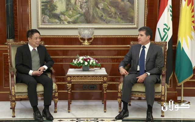 سه‌رۆك نێچيرڤان بارزانى پێشوازى له‌ شاندێكى چينى كرد