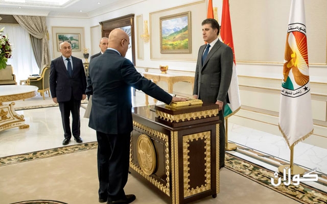 له‌به‌رده‌م سه‌رۆك نێچيرڤان بارزانيدا، سه‌رۆكى داواكارى گشتى سوێندى ياسايى ‏ده‌خوات