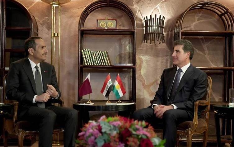 نيجيرفان بارزاني ووزير خارجية قطر يؤكدان أهمية حل مشاكل المنطقة سلمياً