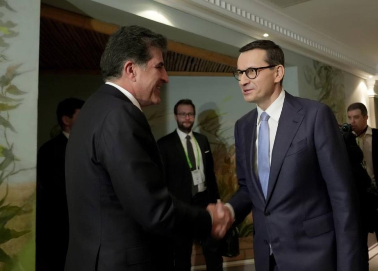 سه‌رۆك نێچيرڤان بارزانى له‌گه‌ڵ سه‌رۆك وه‌زيرانى پۆڵۆنيا كۆبووه‌وه‌