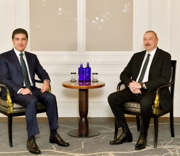 سه‌رۆك نێچيرڤان بارزانى له‌گه‌ڵ سه‌رۆك ئيلهام عه‌ليێڤ كۆبووه‌وه‌