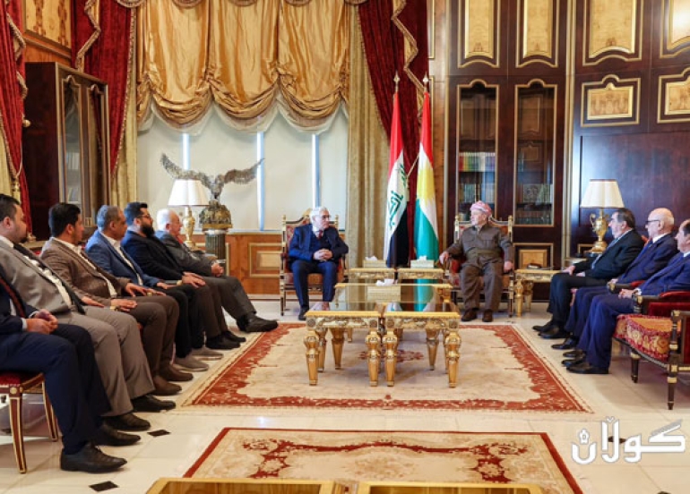 سەرۆک بارزانی پێشوازی لە شاندێکی باڵای هێزەکانی گۆڕانی دیموکراتی دەکات