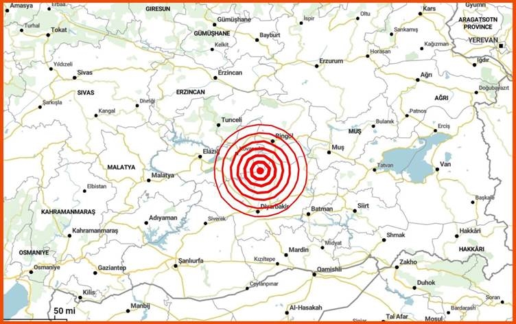 Li Çewlîgê erdhej çêbû