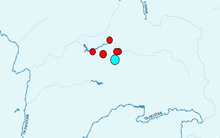 Li sînorê Çîn-Tacikistanê bi hêza 7.2 erdhej çêbû