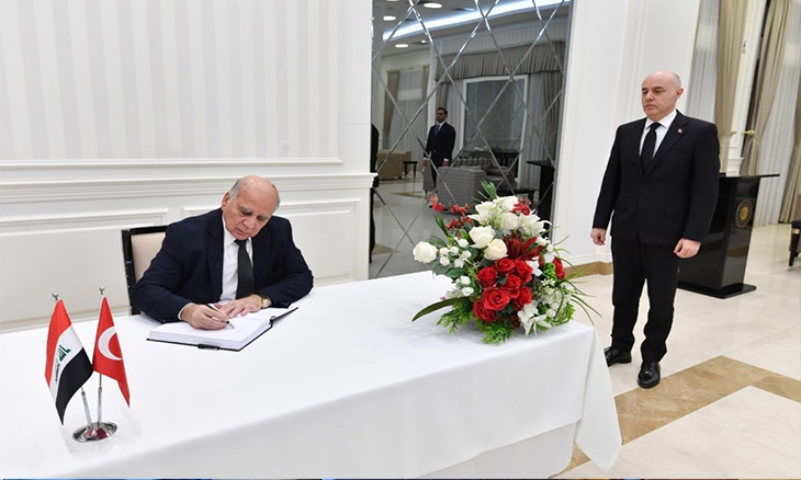 فؤاد حسين يستلم رسالة شكر من تركيا على المساعدات الإغاثية للمتضررين من الزلزال